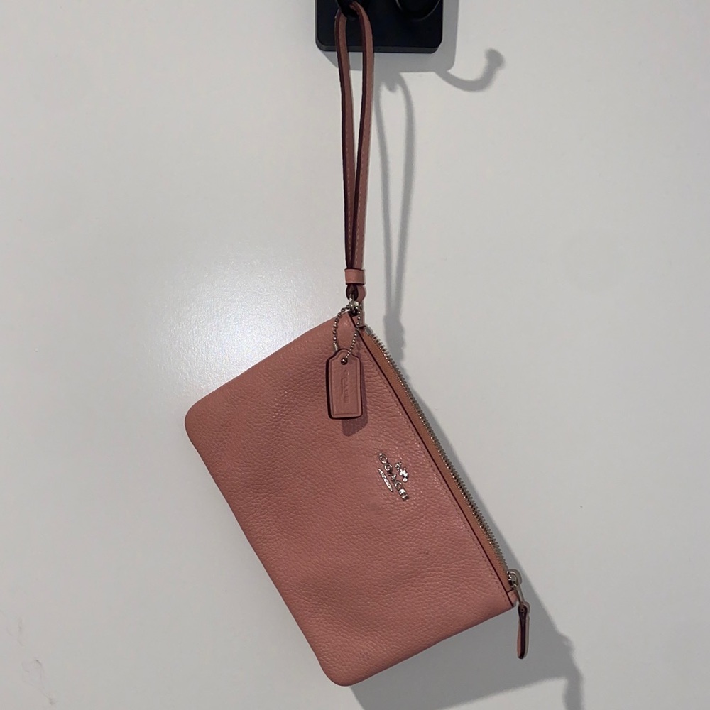 Coach Pink Leather Wristlet